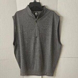 Men's FootJoy 1/4 Zip Golf Vest - Heathered Charcoal - X-Large - LIKE NEW
